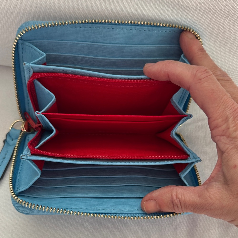 Dooney & Bourke Sky Blue Leather Wallet - Picture 2 of 2
